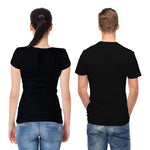 Unisex Cotton King And Queen Couple Black Round Neck T Shirt