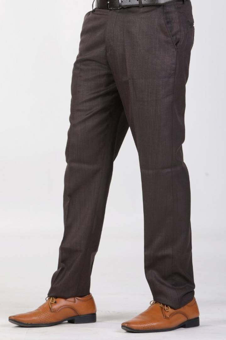 Men's Solid Mid Rise Formal Trouser