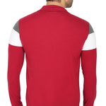 Stylish Maroon White & Grey Melange Cut & Sew Full Sleeve Open Long Shrug for Men
