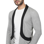 Stylish Full Sleeve Grey Shrug For Men