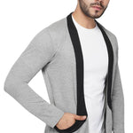 Stylish Full Sleeve Grey Shrug For Men