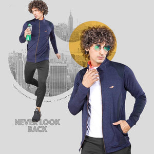 Men's Blue Colored Four Way Lycra All Weather Jacket