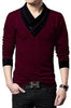 Stylish Cotton Maroon Solid Full Sleeves T-shirt For Men