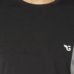 Men's Jersey Round Neck Sports T-Shirt - Black & Grey