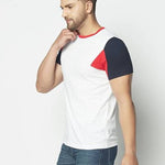 Men's Multi Round Neck Slim Fit Color-Block T-Shirt