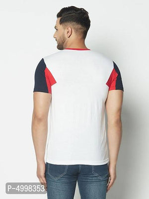Men's Multi Round Neck Slim Fit Color-Block T-Shirt