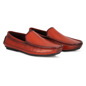 Stylish Tan Synthetic material Self Design Loafers For Men