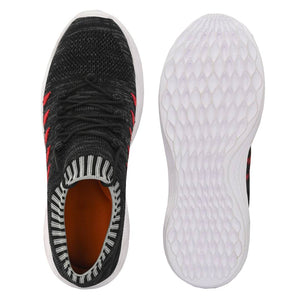Stylish Mesh Black Running Shoes For Men