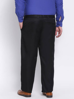 Elegant Black Polyester Viscose Solid Regular Trousers For Men – Dilutee  India