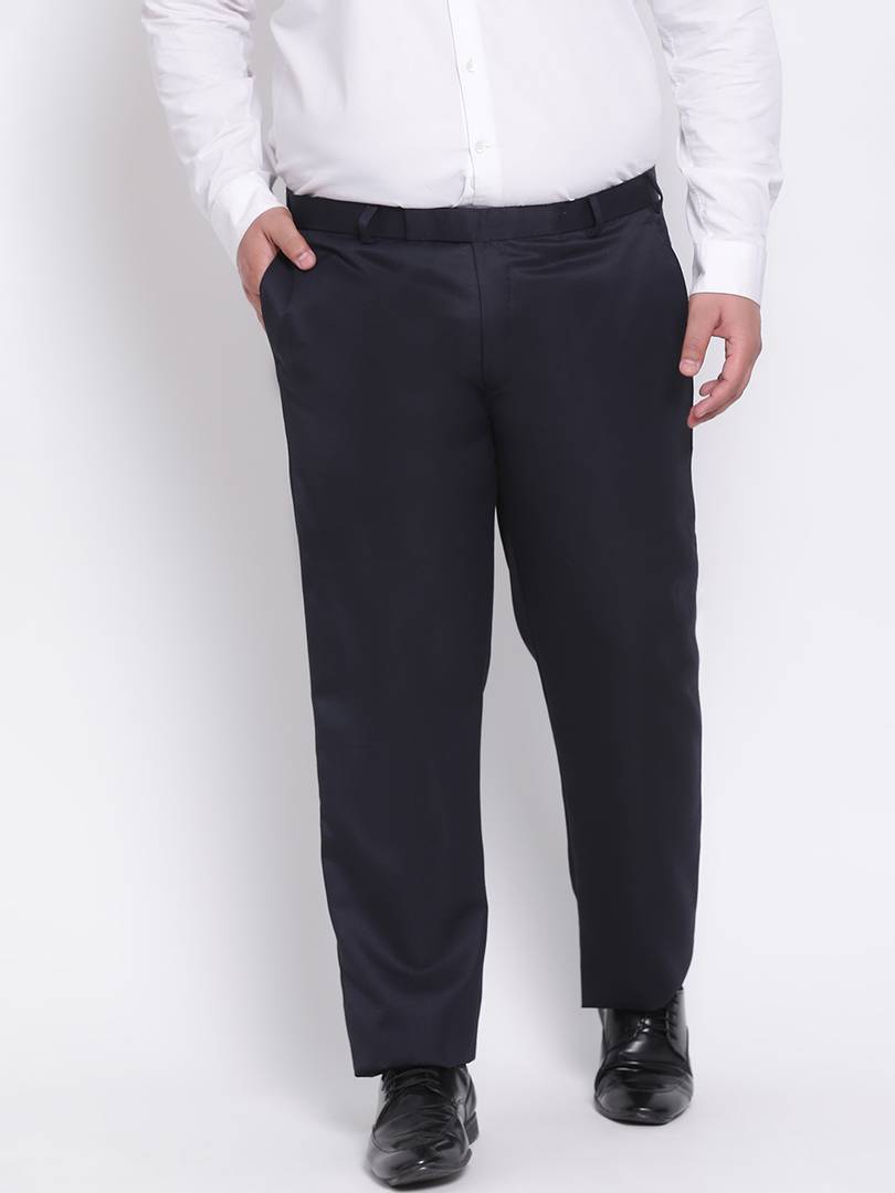 Buy Men's Extensive Waitsband Navy Trouser Online | SNITCH