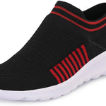 Men's Stylish and Trendy Black Striped Mesh Casual Sneakers