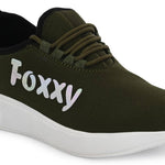 Men's Stylish and Trendy Olive Printed Mesh Casual Sneakers
