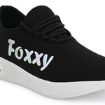 Men's Stylish and Trendy Black Printed Mesh Casual Sneakers