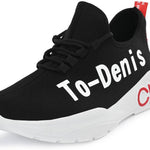 Men's Stylish and Trendy Black Printed Mesh Casual Sneakers