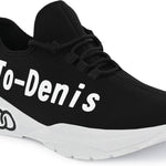 Men's Stylish and Trendy Black Printed Mesh Casual Sneakers
