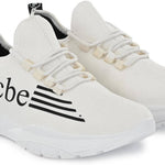 Men's Stylish and Trendy White Printed Mesh Casual Sneakers
