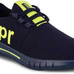 Men's Stylish and Trendy Navy Blue Printed Mesh Casual Sneakers
