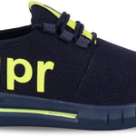 Men's Stylish and Trendy Navy Blue Printed Mesh Casual Sneakers