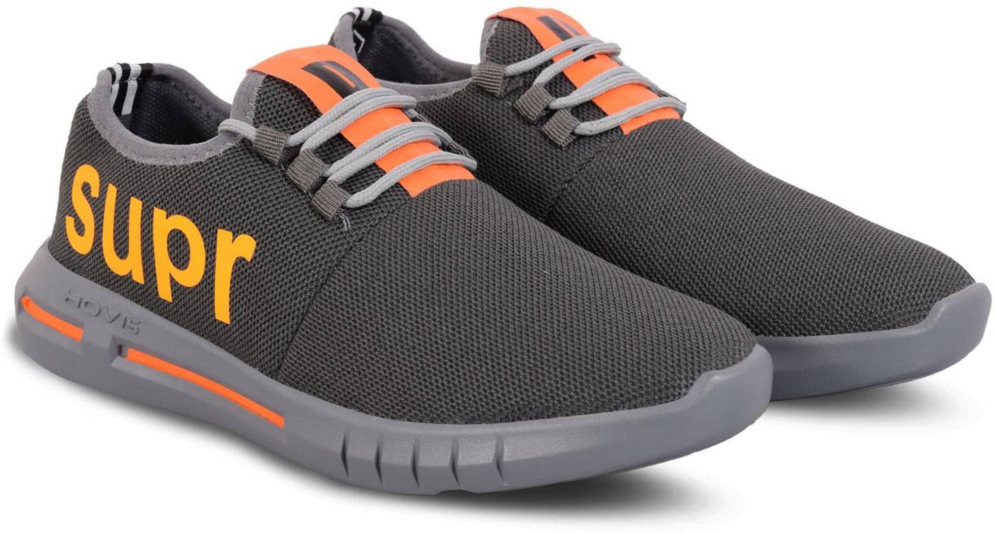 Men's Stylish and Trendy Grey Printed Mesh Casual Sneakers