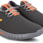 Men's Stylish and Trendy Grey Printed Mesh Casual Sneakers