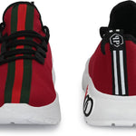 Men's Stylish and Trendy Red Striped Mesh Casual Sneakers