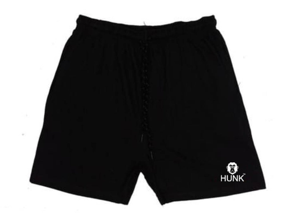 Men's Black Cotton Solid Regular Fit Shorts