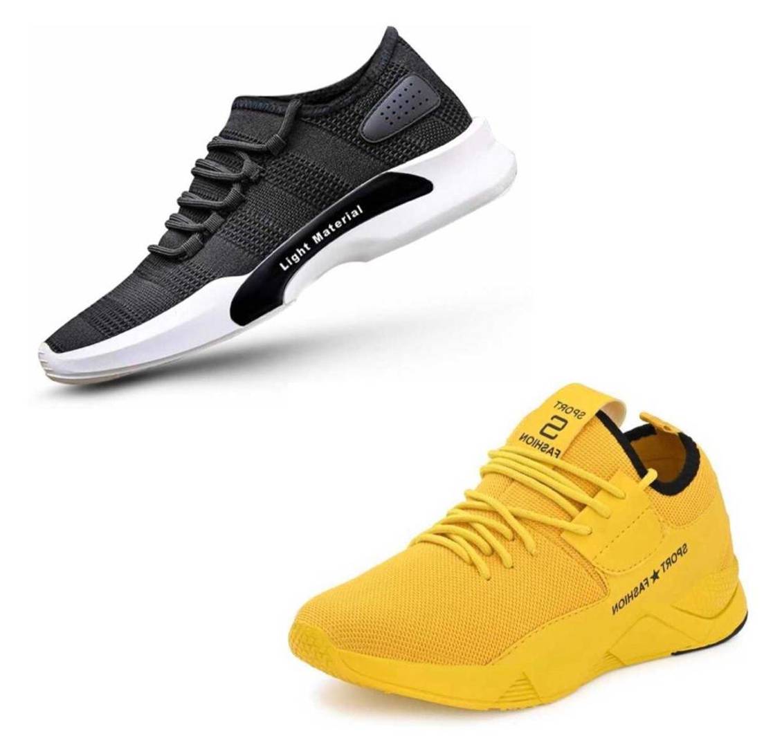 Stylish Men Running Shoes- Pack Of 2
