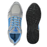 Designer Grey Synthetic Self Design Running Shoes For Men And Boys