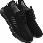 Stylish Black Synthetic With PVC Sole Sports Shoes For Men