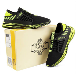 Stylish Mesh Green Upper Lace Sneakers For Men
