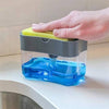 2-In-1 Soap Pump Plastic Dispenser For Dishwasher Liquid Holder (Random Colour; Standard; 385ml) Free Sponge