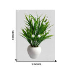 Artificial Potted Wild Grass With White Mini Flowers