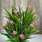 Artificial Potted Wild Grass With Pink Mini Flowers