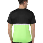 Men's Green Polyester Self Pattern Round Neck Tees