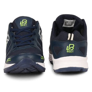 Comfortable Navy Blue Mesh Self Design Sports Running Shoes For Men