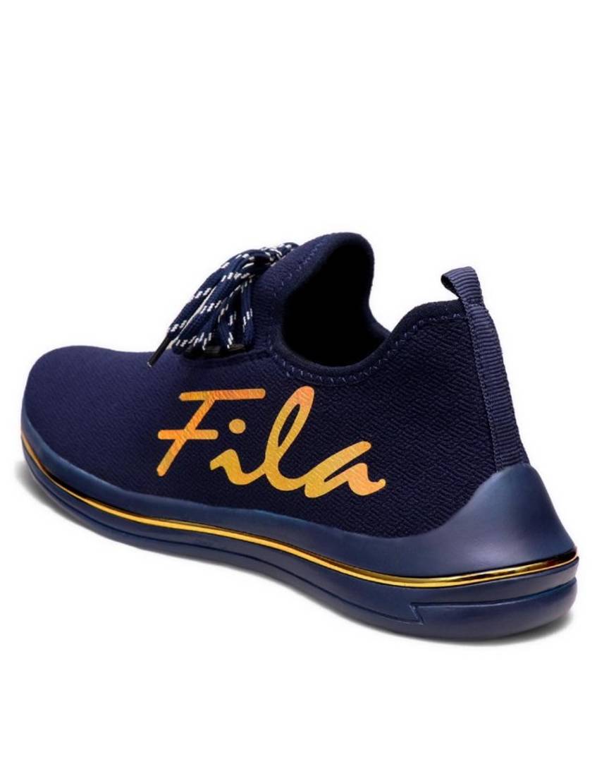 Stylish Mesh Navy Blue Printed Sports Shoes For Men