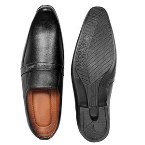 Stylish Synthetic Leather Black Casual Shoes For Men