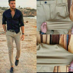 Men's Lycra Solid Casual Trouser