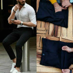 Men's Lycra Solid Casual Trouser