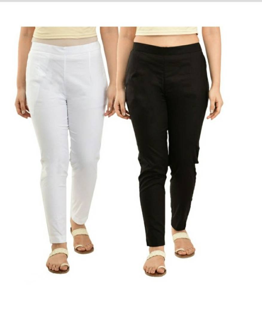 Solid Color Cotton Pant in White : BNH58