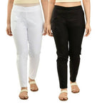 Regular Stretchable Women Cotton Blend Trousers / Pants Combo of 2