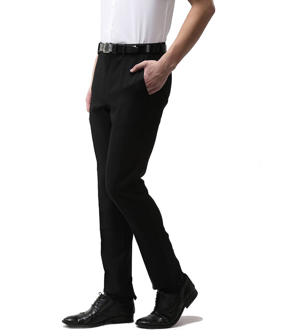 Black Formal Pants For Men  Slim Fit Black Formal Trouser For Men Off –  Dilutee India