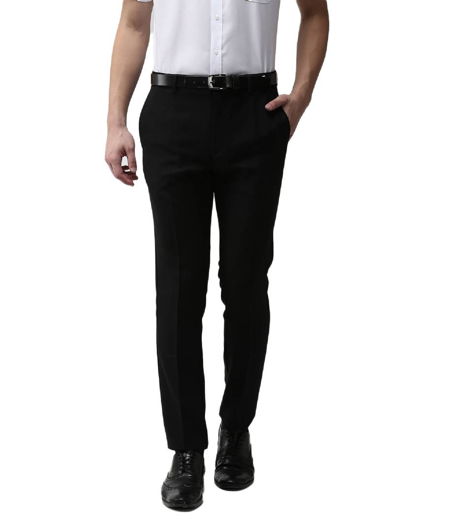Buy LOUIS PHILIPPE Natural Textured Polyester Viscose Slim Fit Men's Work  Wear Trousers | Shoppers Stop