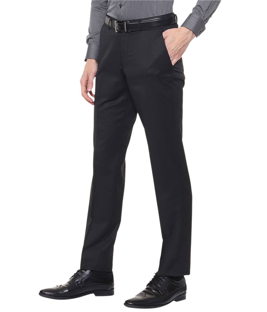 Buy Women Black Solid Formal Regular Fit Trousers Online - 802497 | Van  Heusen
