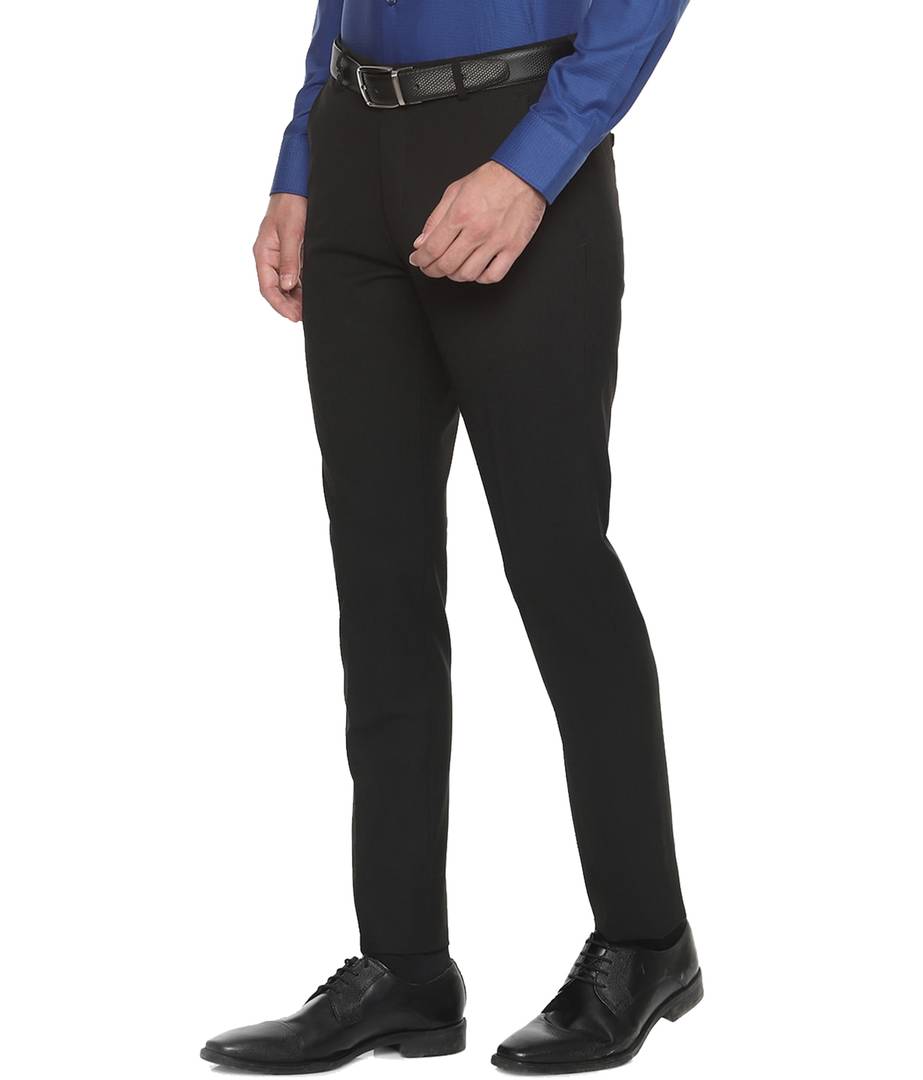 Buy Men Black Solid Slim Fit Formal Trousers Online  698228  Peter England