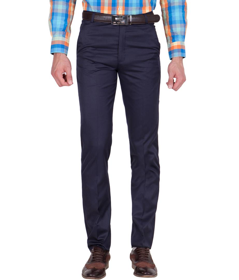 Buy Cliths Cotton Trousers for Men Navy BlueFormal Pants for Men Slim Fit  at Amazonin