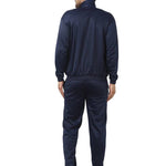 Men's Trendy Navy Blue Self Pattern Polyester Regular Fit Tracksuit