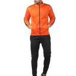 Men's Trendy Orange Solid Polyester Regular Fit Tracksuit