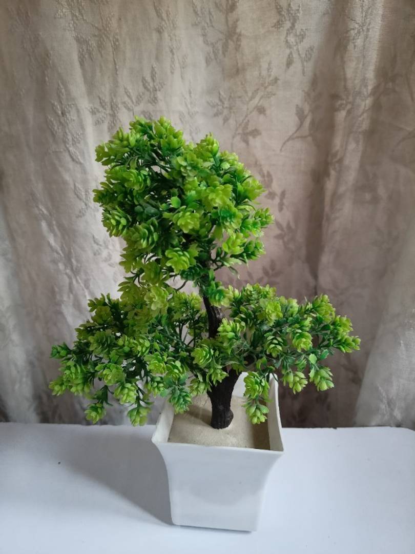 Sajja Sadan Artificial Decorative Three Branched Green Tree