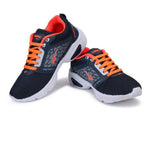 Stylish Canvas Orange Self Design Sports Shoes For Men